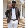 image:imageCOOFANDY Mens Casual Blazer Slim Fit Sport Coats One Button Suit Jacket  Casual BlazerCotton BlazerSmart CasualWeddingBusinessPromGraduationNotched Lapel1 Button Suit JacketPadded ShouldersChocolate Dark Grey