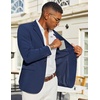 image:imageCOOFANDY Mens Casual Blazer Slim Fit Sport Coats One Button Suit Jacket  Casual BlazerCotton BlazerSmart CasualWeddingBusinessPromGraduationNotched Lapel1 Button Suit JacketPadded ShouldersSoft Navy Blue