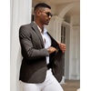 image:imageCOOFANDY Mens Casual Blazer Slim Fit Sport Coats One Button Suit Jacket  Casual BlazerCotton BlazerSmart CasualWeddingBusinessPromGraduationNotched Lapel1 Button Suit JacketPadded ShouldersChocolate Dark Grey