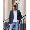 image:imageCOOFANDY Mens Casual Blazer Slim Fit Sport Coats One Button Suit Jacket  Casual BlazerCotton BlazerSmart CasualWeddingBusinessPromGraduationNotched Lapel1 Button Suit JacketPadded ShouldersNavy Blue