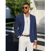 image:imageCOOFANDY Mens Casual Blazer Slim Fit Sport Coats One Button Suit Jacket  Casual BlazerCotton BlazerSmart CasualWeddingBusinessPromGraduationNotched Lapel1 Button Suit JacketPadded ShouldersSoft Navy Blue