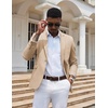 image:imageCOOFANDY Mens Casual Blazer Slim Fit Sport Coats One Button Suit Jacket  Casual BlazerCotton BlazerSmart CasualWeddingBusinessPromGraduationNotched Lapel1 Button Suit JacketPadded ShouldersKhaki