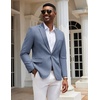 image:imageCOOFANDY Mens Casual Blazer Slim Fit Sport Coats One Button Suit Jacket  Casual BlazerCotton BlazerSmart CasualWeddingBusinessPromGraduationNotched Lapel1 Button Suit JacketPadded ShouldersDusty Blue