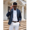 image:imageCOOFANDY Mens Casual Blazer Slim Fit Sport Coats One Button Suit Jacket  Casual BlazerCotton BlazerSmart CasualWeddingBusinessPromGraduationNotched Lapel1 Button Suit JacketPadded ShouldersNavy Blue