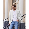 image:imageCOOFANDY Mens Casual Blazer Slim Fit Sport Coats One Button Suit Jacket  Casual BlazerCotton BlazerSmart CasualWeddingBusinessPromGraduationNotched Lapel1 Button Suit JacketPadded ShouldersWhite