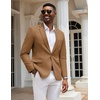 image:imageCOOFANDY Mens Casual Blazer Slim Fit Sport Coats One Button Suit Jacket  Casual BlazerCotton BlazerSmart CasualWeddingBusinessPromGraduationNotched Lapel1 Button Suit JacketPadded ShouldersBrown