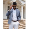 image:imageCOOFANDY Mens Casual Blazer Slim Fit Sport Coats One Button Suit Jacket  Casual BlazerCotton BlazerSmart CasualWeddingBusinessPromGraduationNotched Lapel1 Button Suit JacketPadded ShouldersDusty Blue
