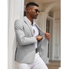 image:imageCOOFANDY Mens Casual Blazer Slim Fit Sport Coats One Button Suit Jacket  Casual BlazerCotton BlazerSmart CasualWeddingBusinessPromGraduationNotched Lapel1 Button Suit JacketPadded ShouldersLight Grey