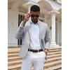 image:imageCOOFANDY Mens Casual Blazer Slim Fit Sport Coats One Button Suit Jacket  Casual BlazerCotton BlazerSmart CasualWeddingBusinessPromGraduationNotched Lapel1 Button Suit JacketPadded ShouldersLight Grey