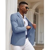 image:imageCOOFANDY Mens Casual Blazer Slim Fit Sport Coats One Button Suit Jacket  Casual BlazerCotton BlazerSmart CasualWeddingBusinessPromGraduationNotched Lapel1 Button Suit JacketPadded ShouldersDusty Blue