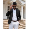 image:imageCOOFANDY Mens Casual Blazer Slim Fit Sport Coats One Button Suit Jacket  Casual BlazerCotton BlazerSmart CasualWeddingBusinessPromGraduationNotched Lapel1 Button Suit JacketPadded ShouldersBlack