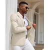 image:imageCOOFANDY Mens Casual Blazer Slim Fit Sport Coats One Button Suit Jacket  Casual BlazerCotton BlazerSmart CasualWeddingBusinessPromGraduationNotched Lapel1 Button Suit JacketPadded ShouldersBeige