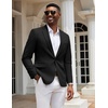 image:imageCOOFANDY Mens Casual Blazer Slim Fit Sport Coats One Button Suit Jacket  Casual BlazerCotton BlazerSmart CasualWeddingBusinessPromGraduationNotched Lapel1 Button Suit JacketPadded ShouldersBlack