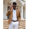 image:imageCOOFANDY Mens Casual Blazer Slim Fit Sport Coats One Button Suit Jacket  Casual BlazerCotton BlazerSmart CasualWeddingBusinessPromGraduationNotched Lapel1 Button Suit JacketPadded ShouldersBrown