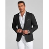 image:imageCOOFANDY Mens Casual Knit Blazer One Button Lightweight Sport Coats Business Suit JacketBlack