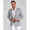 image:imageCOOFANDY Mens Casual Knit Blazer One Button Lightweight Sport Coats Business Suit JacketLight Grey