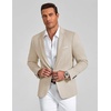 image:imageCOOFANDY Mens Casual Knit Blazer One Button Lightweight Sport Coats Business Suit JacketLight Khaki