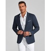 image:imageCOOFANDY Mens Casual Knit Blazer One Button Lightweight Sport Coats Business Suit JacketNavy Blue