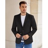 image:imageCOOFANDY Mens Casual Knit Blazer Stretch Sport Coat Two Button Suit Jackets  Two ButtonsKnit LightweightFashionWeddingCasualBusinessBlack