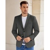 image:imageCOOFANDY Mens Casual Knit Blazer Stretch Sport Coat Two Button Suit Jackets  Two ButtonsKnit LightweightFashionWeddingCasualBusinessDark Heather Grey
