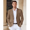 image:imageCOOFANDY Mens Casual Knit Blazer Stretch Sport Coat Two Button Suit Jackets  Two ButtonsKnit LightweightFashionWeddingCasualBusinessLight Brown