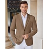 image:imageCOOFANDY Mens Casual Knit Blazer Stretch Sport Coat Two Button Suit Jackets  Two ButtonsKnit LightweightFashionWeddingCasualBusinessLight Brown