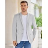 image:imageCOOFANDY Mens Casual Knit Blazer Stretch Sport Coat Two Button Suit Jackets  Two ButtonsKnit LightweightFashionWeddingCasualBusinessLight Heather Grey