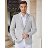 image:imageCOOFANDY Mens Casual Knit Blazer Stretch Sport Coat Two Button Suit Jackets  Two ButtonsKnit LightweightFashionWeddingCasualBusinessLight Heather Grey