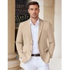 image:imageCOOFANDY Mens Casual Knit Blazer Stretch Sport Coat Two Button Suit Jackets  Two ButtonsKnit LightweightFashionWeddingCasualBusinessLight Khaki