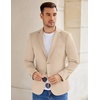 image:imageCOOFANDY Mens Casual Knit Blazer Stretch Sport Coat Two Button Suit Jackets  Two ButtonsKnit LightweightFashionWeddingCasualBusinessLight Khaki