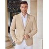 image:imageCOOFANDY Mens Casual Knit Blazer Stretch Sport Coat Two Button Suit Jackets  Two ButtonsKnit LightweightFashionWeddingCasualBusinessLight Khaki