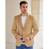 image:imageCOOFANDY Mens Casual Knit Blazer Stretch Sport Coat Two Button Suit Jackets  Two ButtonsKnit LightweightFashionWeddingCasualBusinessLight Tan