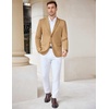 image:imageCOOFANDY Mens Casual Knit Blazer Stretch Sport Coat Two Button Suit Jackets  Two ButtonsKnit LightweightFashionWeddingCasualBusinessLight Tan