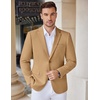 image:imageCOOFANDY Mens Casual Knit Blazer Stretch Sport Coat Two Button Suit Jackets  Two ButtonsKnit LightweightFashionWeddingCasualBusinessLight Tan
