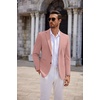 image:imageCOOFANDY Mens Casual Knit Blazer Two Button Lightweight Sport Coats Suit JacketPink