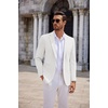 image:imageCOOFANDY Mens Casual Knit Blazer Two Button Lightweight Sport Coats Suit JacketWhite