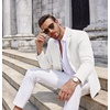 image:imageCOOFANDY Mens Casual Knit Blazer Two Button Lightweight Sport Coats Suit JacketWhite