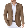 image:imageCOOFANDY Mens Casual Knit Blazer Stretch Sport Coat Two Button Suit Jackets  Two ButtonsKnit LightweightFashionWeddingCasualBusinessLight Brown