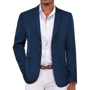 image:imageCOOFANDY Mens Casual Blazer Lightweight Sport Coat Linen Blazer Suit Jacket  2 Button Mens Blazer Smooth and Comfortable Structured feel Natural textureBreathable and Lightweight for All Year WearDark Blue