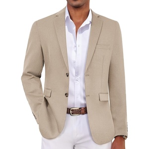 image:imageCOOFANDY Mens Casual Blazer Lightweight Sport Coat Linen Blazer Suit Jacket  2 Button Mens Blazer Smooth and Comfortable Structured feel Natural textureBreathable and Lightweight for All Year WearKhaki