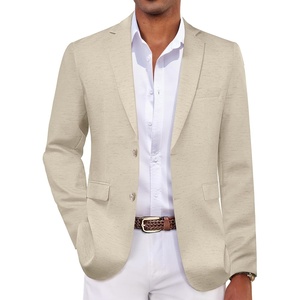 image:imageCOOFANDY Mens Casual Blazer Lightweight Sport Coat Linen Blazer Suit Jacket  2 Button Mens Blazer Smooth and Comfortable Structured feel Natural textureBreathable and Lightweight for All Year WearLight Khaki