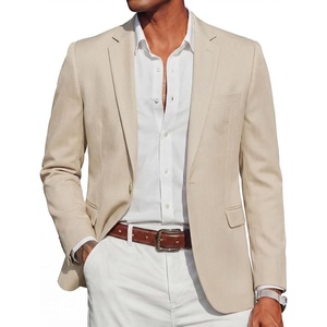 image:imageCOOFANDY Mens Casual Blazer Slim Fit Sport Coats One Button Suit Jacket  Casual BlazerCotton BlazerSmart CasualWeddingBusinessPromGraduationNotched Lapel1 Button Suit JacketPadded ShouldersBeige