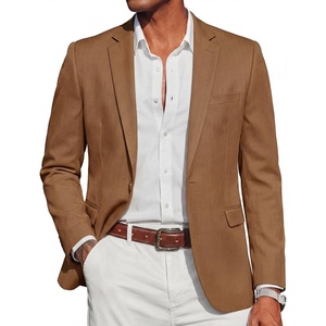 image:imageCOOFANDY Mens Casual Blazer Slim Fit Sport Coats One Button Suit Jacket  Casual BlazerCotton BlazerSmart CasualWeddingBusinessPromGraduationNotched Lapel1 Button Suit JacketPadded ShouldersBrown