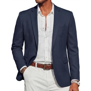 image:imageCOOFANDY Mens Casual Blazer Slim Fit Sport Coats One Button Suit Jacket  Casual BlazerCotton BlazerSmart CasualWeddingBusinessPromGraduationNotched Lapel1 Button Suit JacketPadded ShouldersNavy Blue
