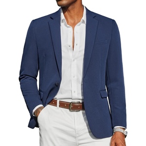 image:imageCOOFANDY Mens Casual Blazer Slim Fit Sport Coats One Button Suit Jacket  Casual BlazerCotton BlazerSmart CasualWeddingBusinessPromGraduationNotched Lapel1 Button Suit JacketPadded ShouldersSoft Navy Blue