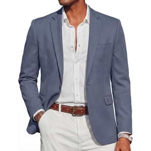 image:imageCOOFANDY Mens Casual Blazer Slim Fit Sport Coats One Button Suit Jacket  Casual BlazerCotton BlazerSmart CasualWeddingBusinessPromGraduationNotched Lapel1 Button Suit JacketPadded ShouldersDusty Blue