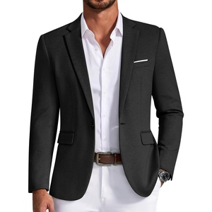 image:imageCOOFANDY Mens Casual Knit Blazer One Button Lightweight Sport Coats Business Suit JacketBlack