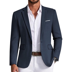image:imageCOOFANDY Mens Casual Knit Blazer One Button Lightweight Sport Coats Business Suit JacketNavy Blue