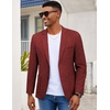 image:imageCOOFANDY Mens Blazer Casual Slim Fit Sport Coats Linen Texture Sport Jacket  Ligtweight Blazers Two Button Suit Jacket All Seaon Ideal for Casual Daily Wear Business Wedding GraduationWine Red