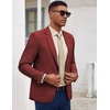 image:imageCOOFANDY Mens Blazer Casual Slim Fit Sport Coats Linen Texture Sport Jacket  Ligtweight Blazers Two Button Suit Jacket All Seaon Ideal for Casual Daily Wear Business Wedding GraduationWine Red